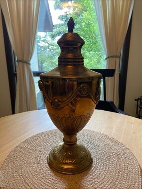 Beautiful Ornate Nora Fenton Design Brass Trophy Urn - Vintage
